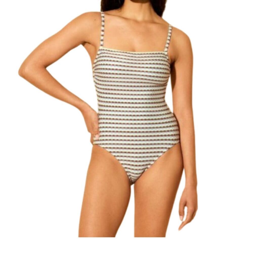 Shade & Shore NWT Jacquard Full Back Coverage One Piece Swimsuit Size XS